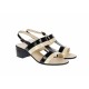 Oferta marimea 36, 38, 39 -  Sandale dama din piele naturala, Negru - Bej LS7NBEJLAC