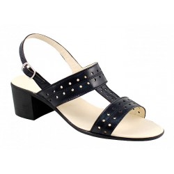 Marimea 36, 37 - Sandale dama din piele naturala - Model negru box LS7NBOX