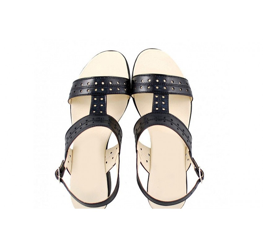 Marimea 36, 37 - Sandale dama din piele naturala - Model negru box LS7NBOX