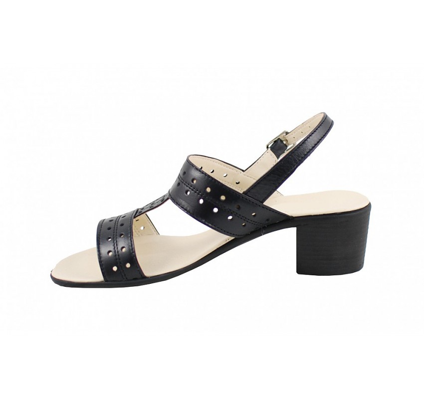 Marimea 36, 37 - Sandale dama din piele naturala - Model negru box LS7NBOX