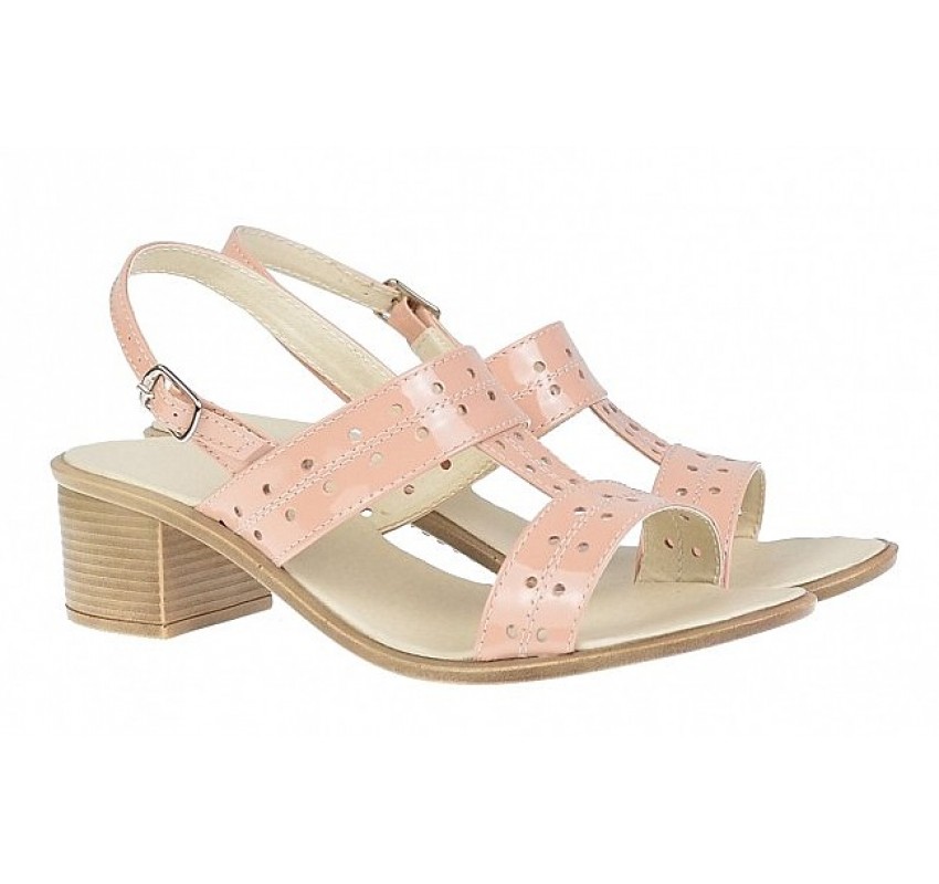 Oferta Sandale dama din piele naturala Nud Lac LS7NUDLAC