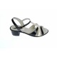 Sandale dama din piele naturala lacuita, Negru, Alb, LS81AN Sandale dama din piele naturala lacuita, Negru, Alb, LS81AN