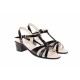 OFERTA marimea  36, 37 - Sandale dama din piele naturala lacuita, negru si color, LS81LN