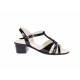 OFERTA marimea  36, 37 - Sandale dama din piele naturala lacuita, negru si color, LS81LN