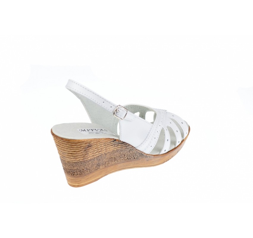 Marimea 38 - Sandale dama cu platforma LS88ALB - Made in Romania