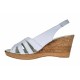 Marimea 38  Sandale dama din piele naturala cu platforma LS89ALB