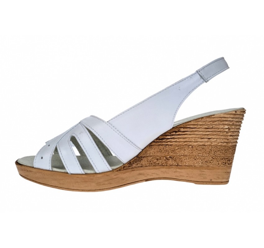 Marimea 38  Sandale dama din piele naturala cu platforma LS89ALB