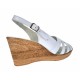 Marimea 38  Sandale dama din piele naturala cu platforma LS89ALB