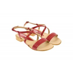 Oferta marimea 37-  Sandale dama, din piele naturala, rosu  - LS8R