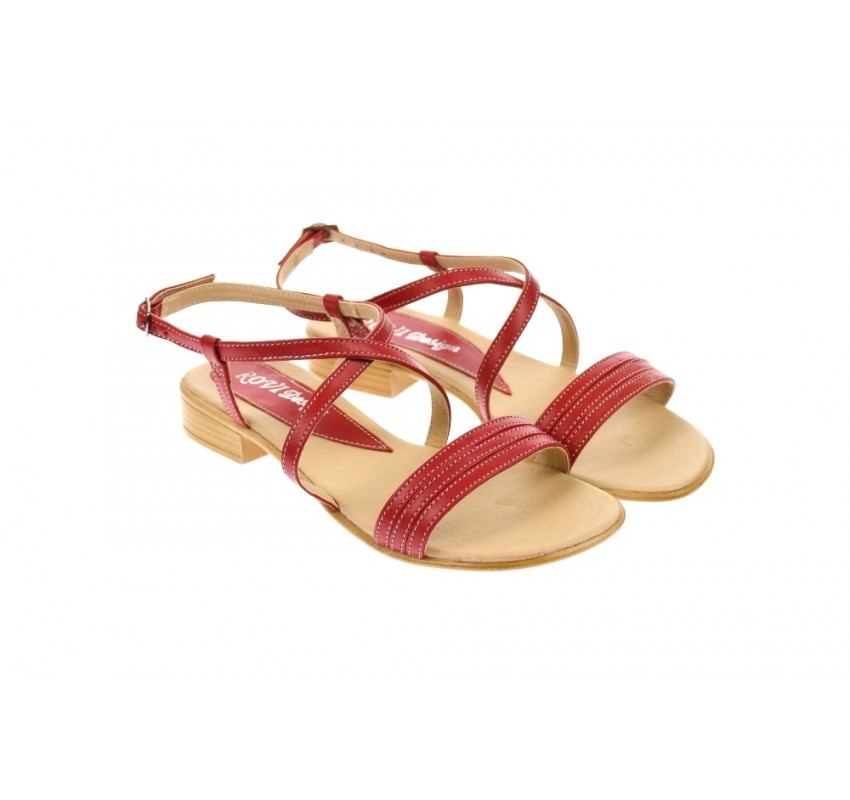 Oferta marimea 37- Sandale dama, din piele naturala, rosu - LS8R Oferta marimea 37- Sandale dama, din piele naturala, rosu - LS8R