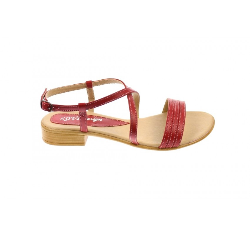 Oferta marimea 37- Sandale dama, din piele naturala, rosu - LS8R Oferta marimea 37- Sandale dama, din piele naturala, rosu - LS8R
