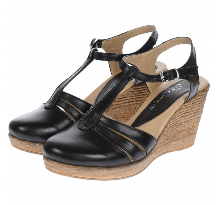 OFERTA marimea 41 - Sandale dama, din piele naturala, cu platforma, negru - LS9NEGRU OFERTA marimea 41 - Sandale dama, din piele naturala, cu platforma, negru - LS9NEGRU