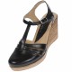 Oferta marimea 35 - Sandale dama, din piele naturala, cu platforma, negru -  LS9NEGRU