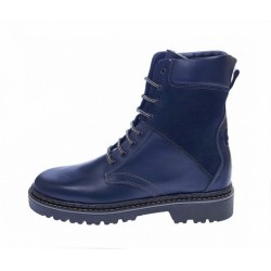 Bocanci barbati din piele naturala imblaniti Army Blue Bocanci barbati din piele naturala imblaniti Army Blue