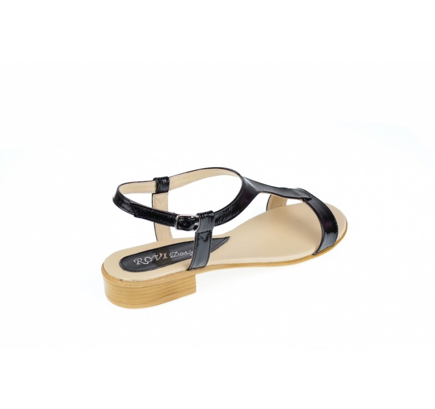 Oferta marimea 35, 41  - Sandale dama din piele naturala lacuita, foarte comode - LSCORALACN