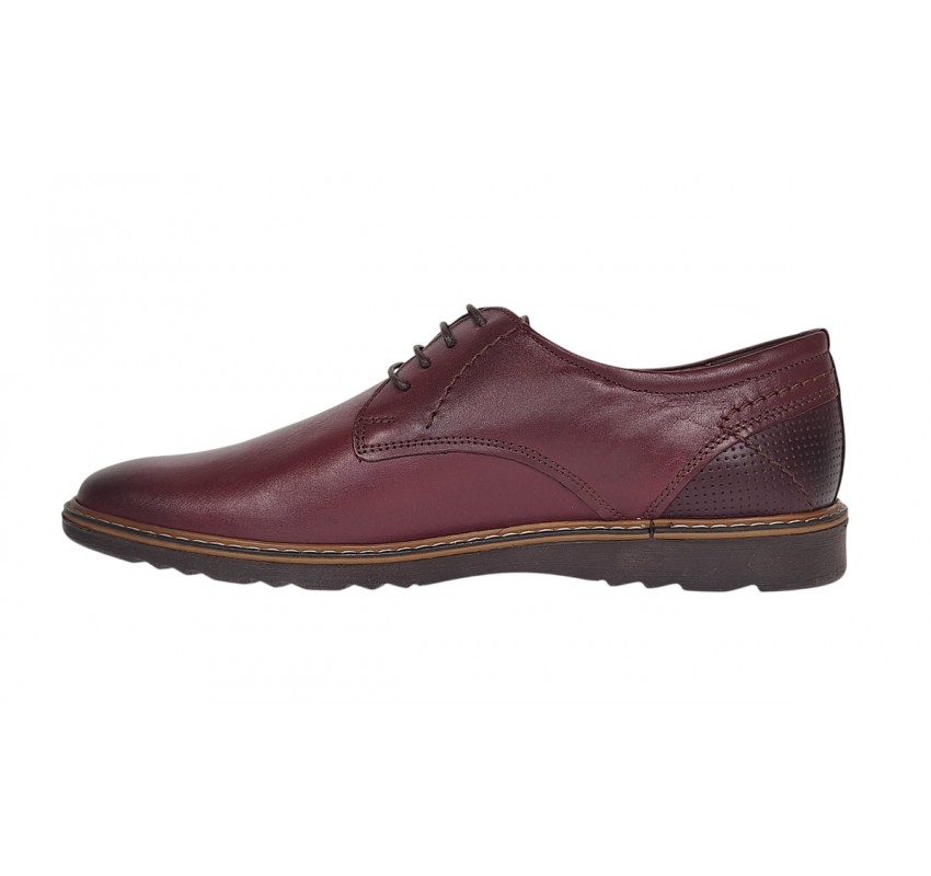 Reducere Marimea 39 Pantofi barbati casual din piele naturala - Visiniu LSIR135VIS