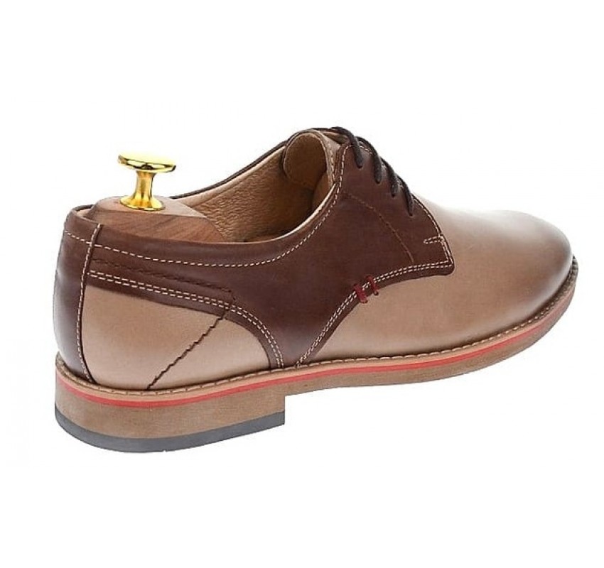 Oferta Marimea  43 Pantofi barbati casual din piele naturala Bej - Maro SIR GKR