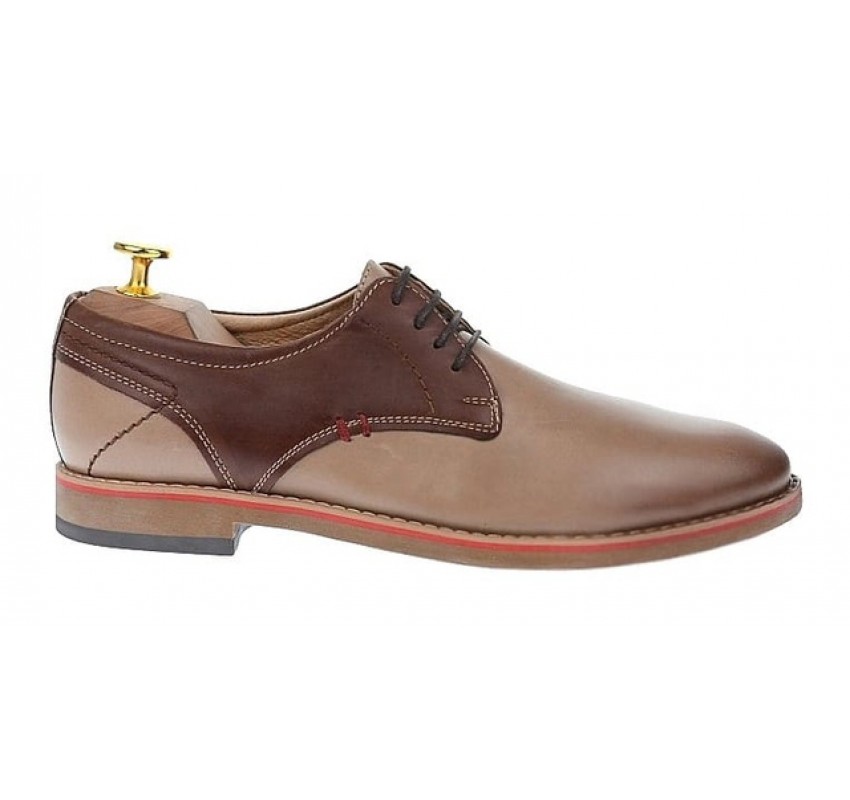 Oferta Marimea  43 Pantofi barbati casual din piele naturala Bej - Maro SIR GKR