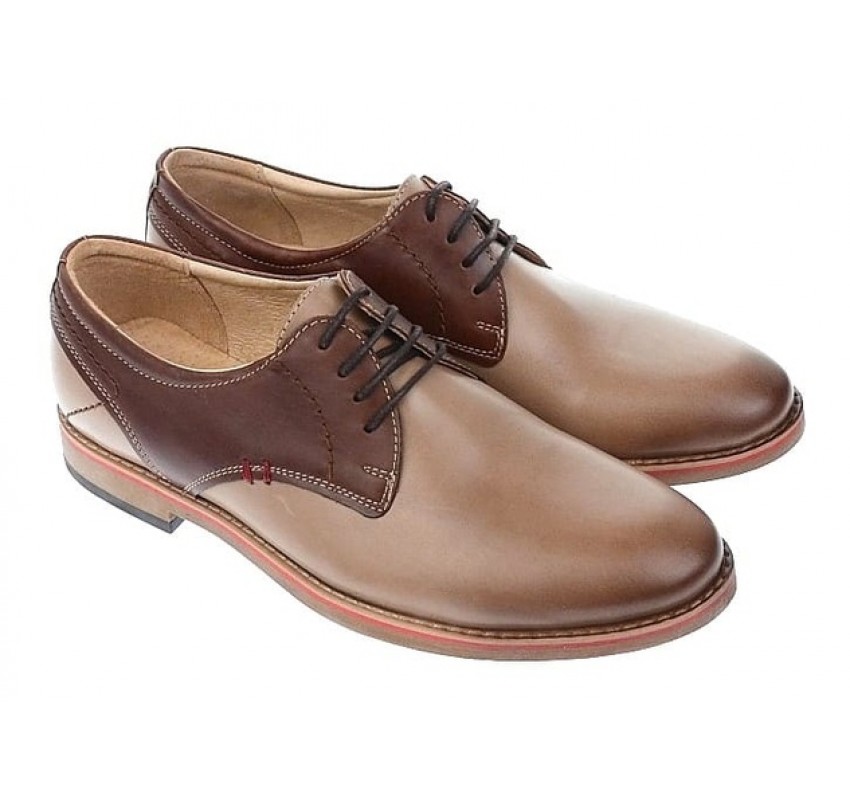 Oferta Marimea  43 Pantofi barbati casual din piele naturala Bej - Maro SIR GKR