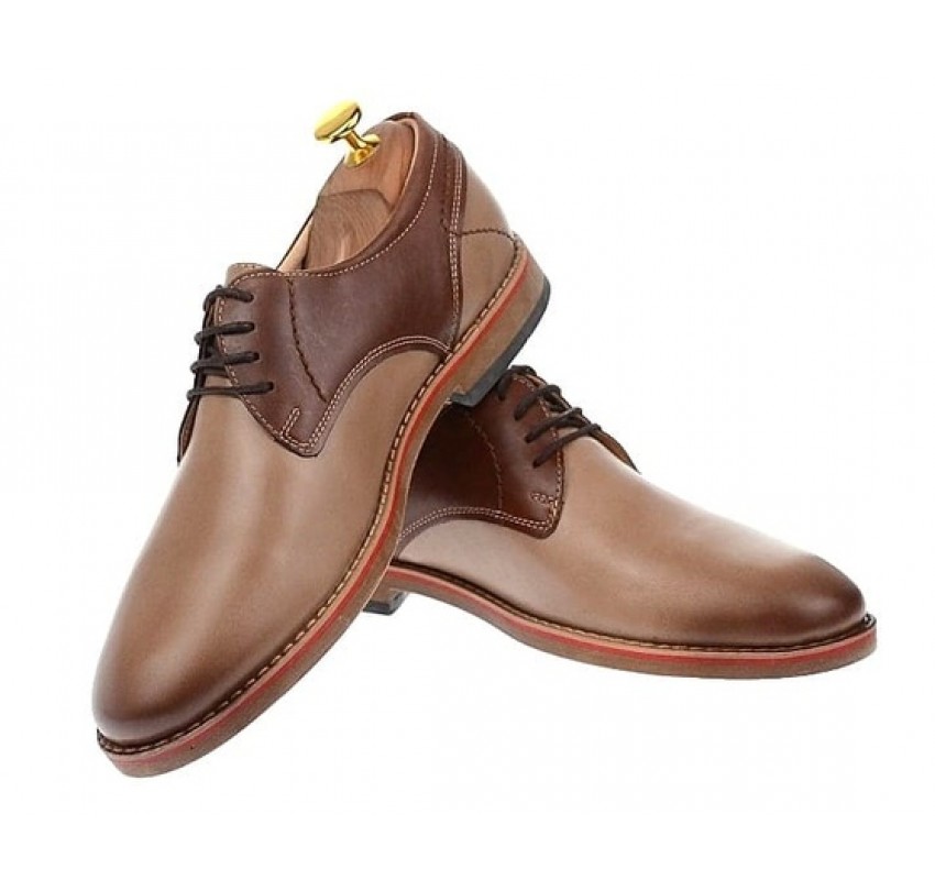 Oferta Marimea  43 Pantofi barbati casual din piele naturala Bej - Maro SIR GKR
