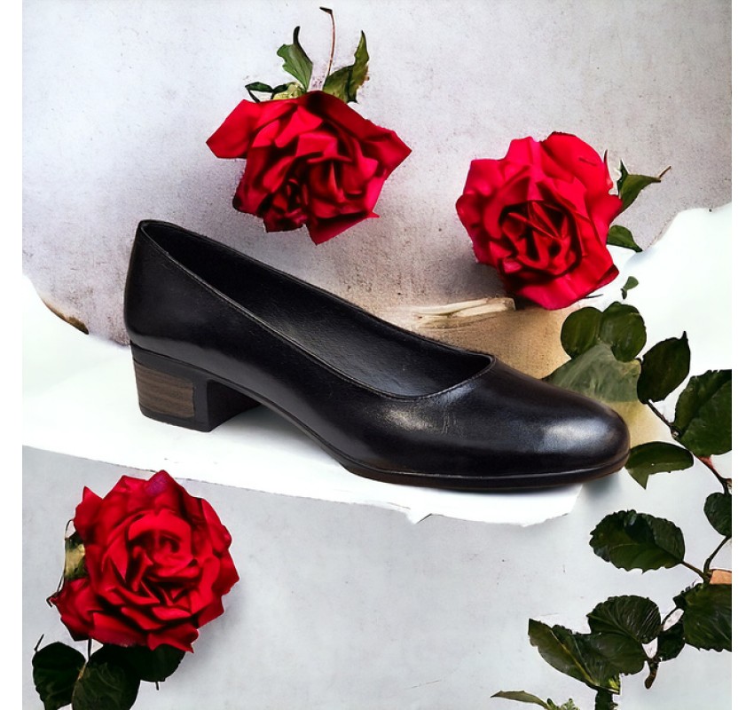 Pantofi dama casual din piele naturala Negru - LSTD24N