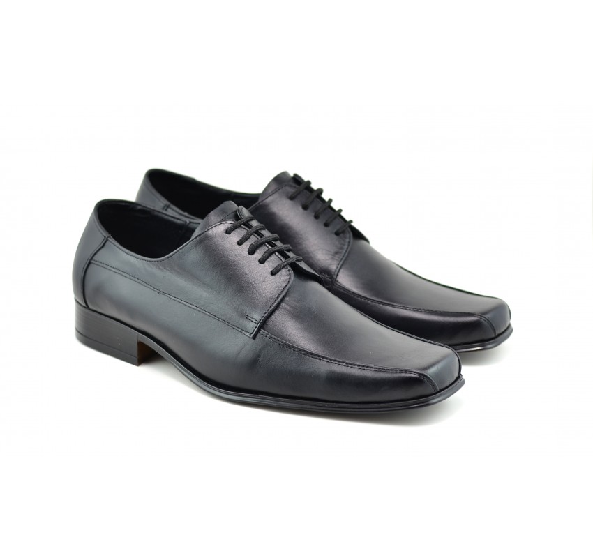 Marimea 43 Pantofi barbati negri eleganti din piele naturala LSTD351SIRET