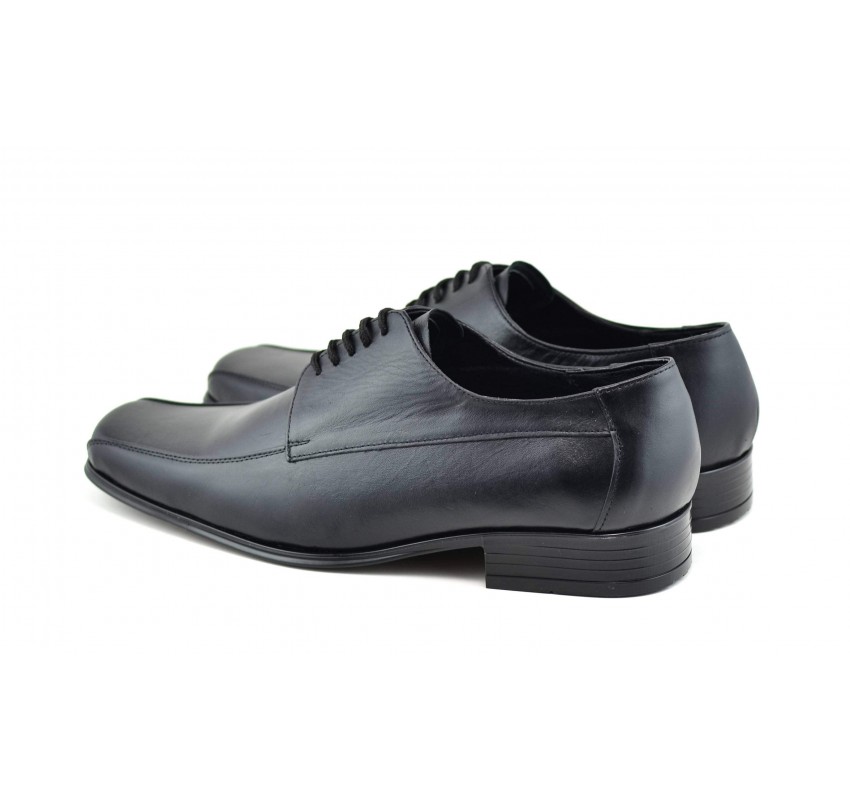 Marimea 43 Pantofi barbati negri eleganti din piele naturala LSTD351SIRET