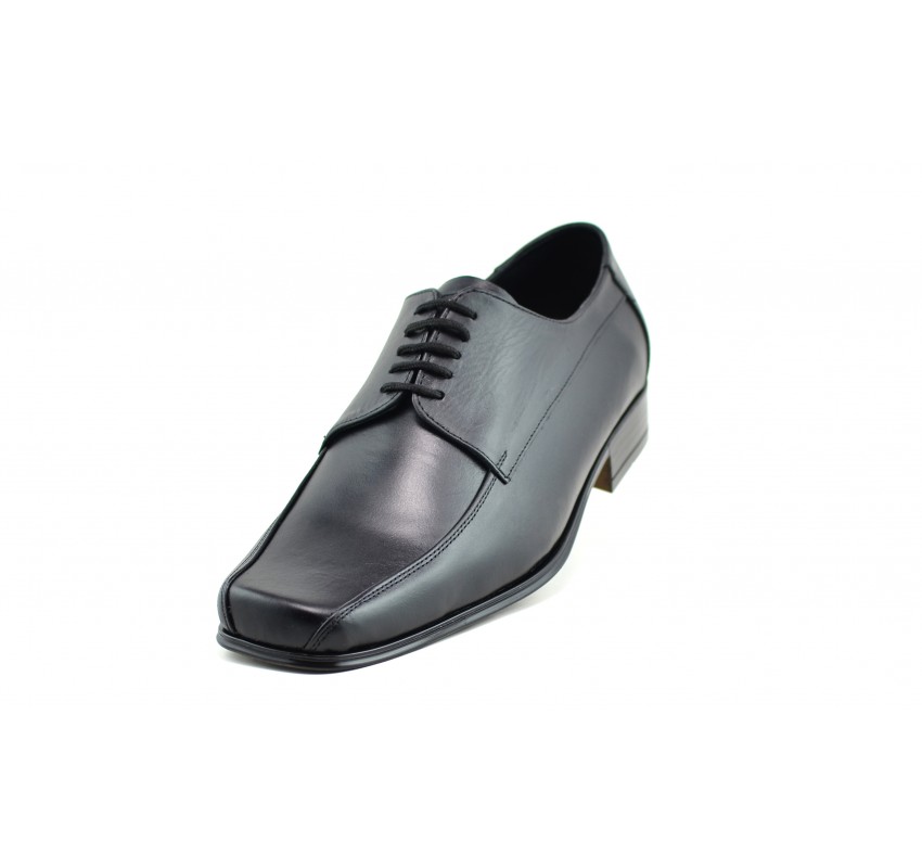 Marimea 43 Pantofi barbati negri eleganti din piele naturala LSTD351SIRET