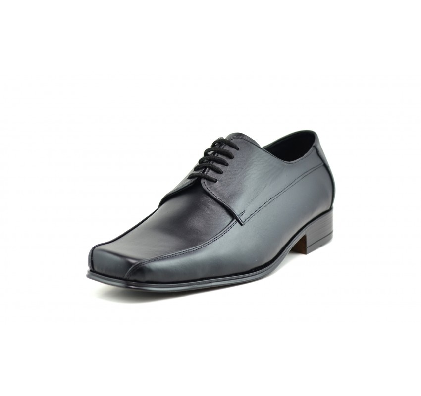 Marimea 43 Pantofi barbati negri eleganti din piele naturala LSTD351SIRET