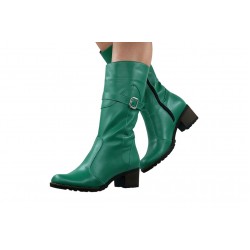 Oferta Marimea 40 Cizme dama imblanite din piele naturala cu fermoar Tanya Rosu LT215ROSUP