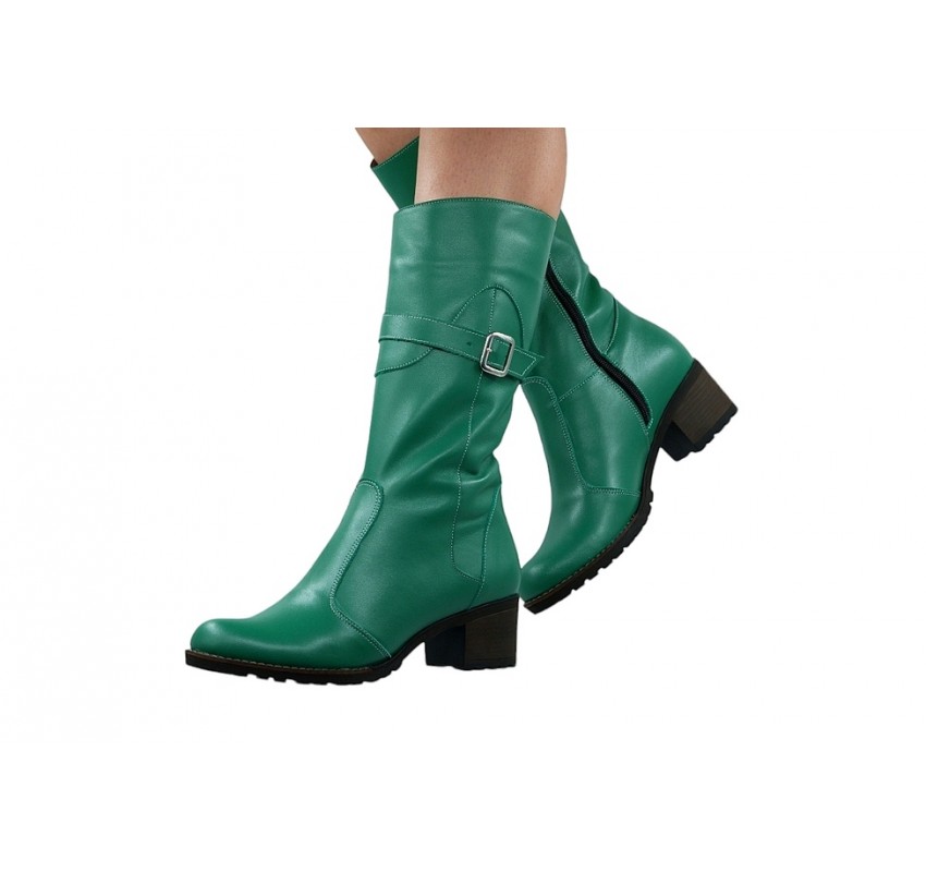 Oferta Marimea 40 Cizme dama imblanite din piele naturala cu fermoar Tanya Rosu LT215ROSUP