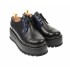 Marimea 39  - Pantofi dama cu  talpa groasa casual, 4 cm, negru cu albastru - LTCC4NA
