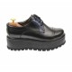 Marimea 39  - Pantofi dama cu  talpa groasa casual, 4 cm, negru cu albastru - LTCC4NA