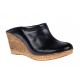 Oferta marimea  35, 38  Saboti dama negri din piele naturala cu platforme de 7 cm - LTEA19N
