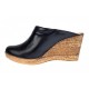 Oferta marimea  35, 38  Saboti dama negri din piele naturala cu platforme de 7 cm - LTEA19N