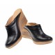 Oferta marimea  35, 38  Saboti dama negri din piele naturala cu platforme de 7 cm - LTEA19N