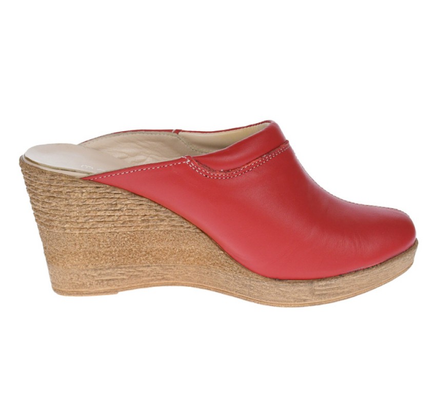 Oferta marimea 39, 40 - Saboti dama rosii din piele naturala, platforme de 7 cm - LTEA19ROSU Oferta marimea 39, 40 - Saboti dama rosii din piele naturala, platforme de 7 cm - LTEA19ROSU