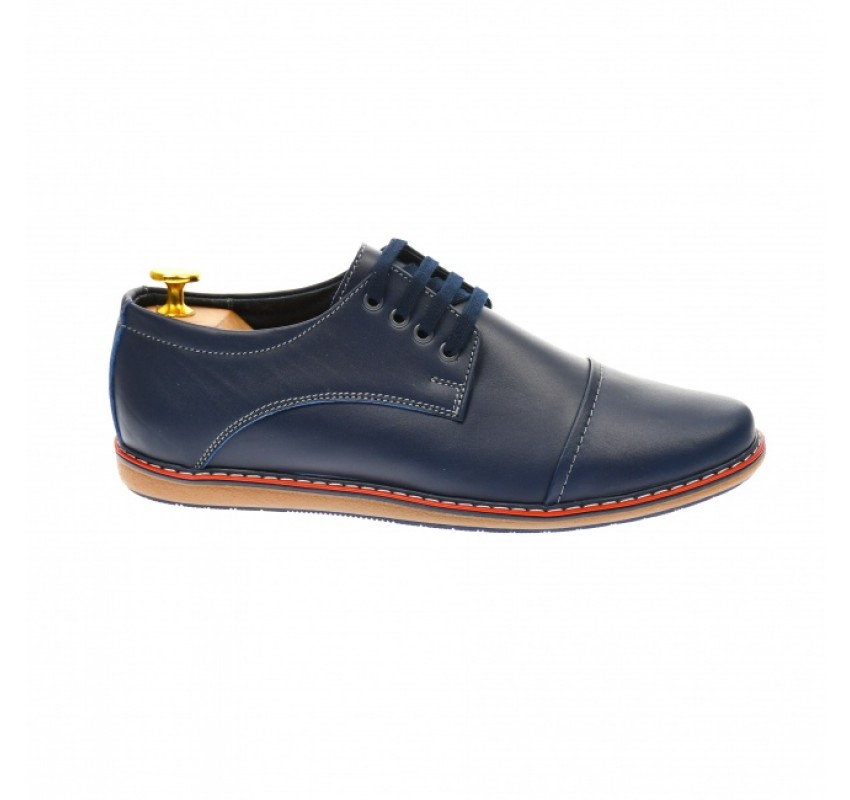 OFERTA MARIMEA  39,  41,  42,  44   - Pantofi barbati casual, din piele naturala, bleumarin  - LTENBOX338BL