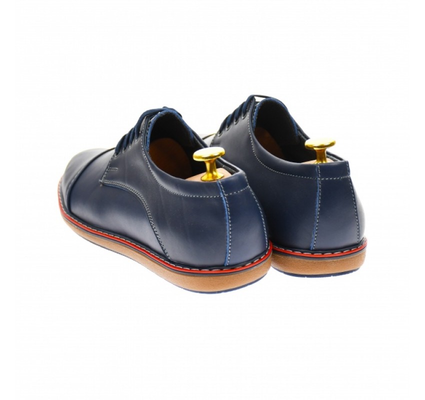 OFERTA MARIMEA  39,  41,  42,  44   - Pantofi barbati casual, din piele naturala, bleumarin  - LTENBOX338BL