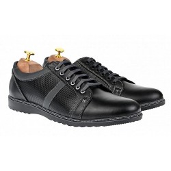 OFERTA MARIMEA 39, 41 - Pantofi barbati, casual, sport, din piele naturala, negru - LTENMARIONEGRU