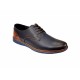 OFERTA MARIMEA  41  -  Pantofi barbati casual din piele naturala bleumarin cu maro, CIUCALETI SHOES LTEST71BL