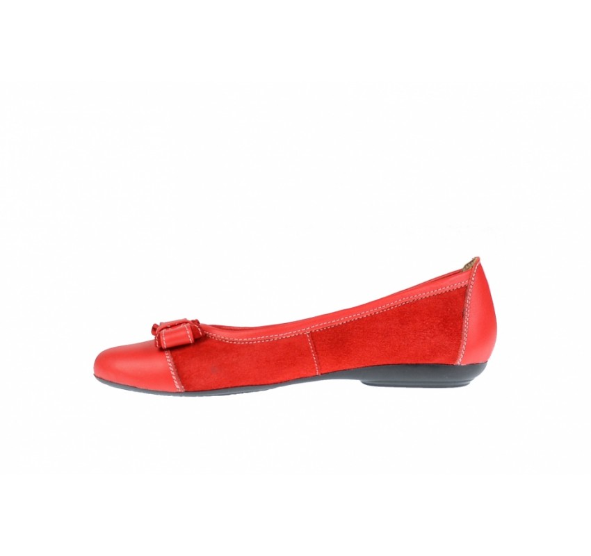 OFERTA marimea 36 -  Balerini dama casual din piele naturala in combinatie cu piele intoarsa - Made in Romania LZENARR