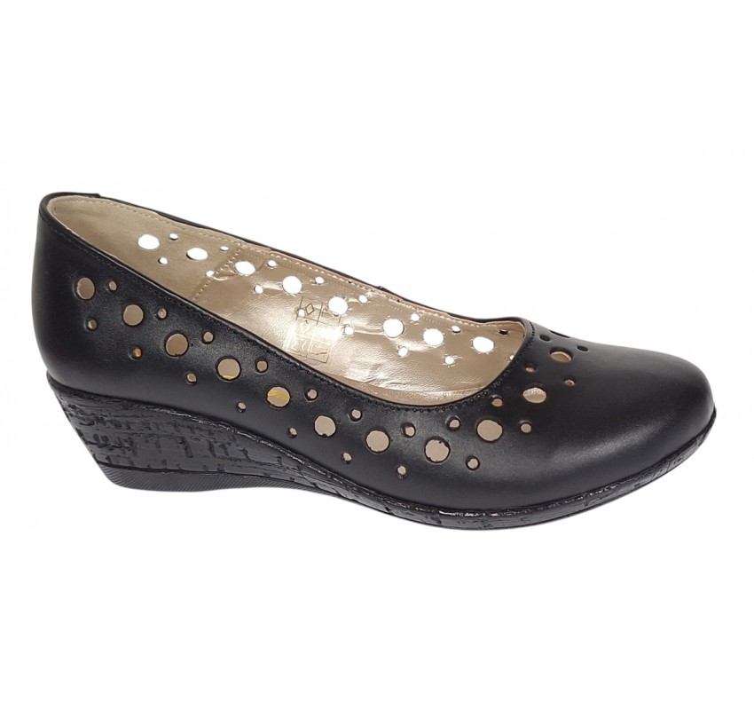 Pantofi dama, casual, din piele naturala negru box, cu platforma de 5 cm - MALTAN Pantofi dama, casual, din piele naturala negru box, cu platforma de 5 cm - MALTAN
