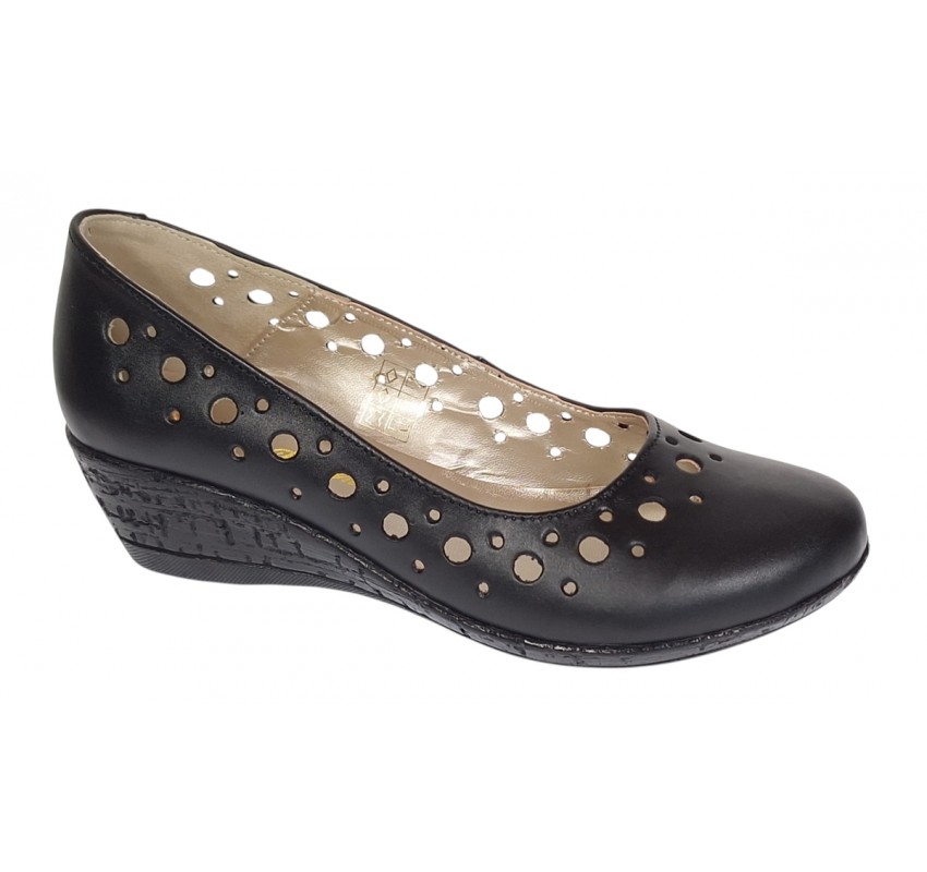 Pantofi dama, casual, din piele naturala negru box, cu platforma de 5 cm - MALTAN Pantofi dama, casual, din piele naturala negru box, cu platforma de 5 cm - MALTAN