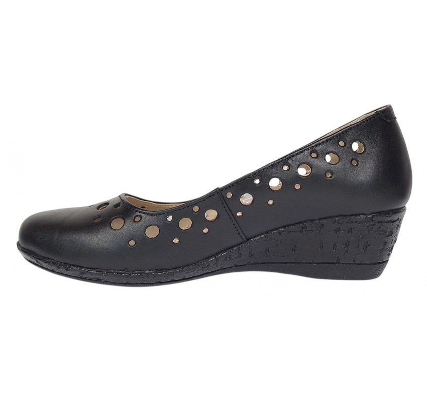 Pantofi dama, casual, din piele naturala negru box, cu platforma de 5 cm - MALTAN Pantofi dama, casual, din piele naturala negru box, cu platforma de 5 cm - MALTAN