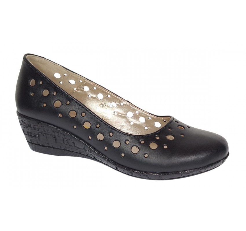 Pantofi dama, casual, din piele naturala negru box, cu platforma de 5 cm - MALTAN Pantofi dama, casual, din piele naturala negru box, cu platforma de 5 cm - MALTAN