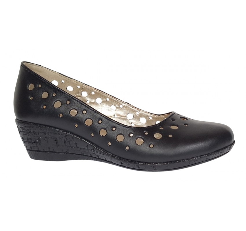 Pantofi dama, casual, din piele naturala negru box, cu platforma de 5 cm - MALTAN Pantofi dama, casual, din piele naturala negru box, cu platforma de 5 cm - MALTAN
