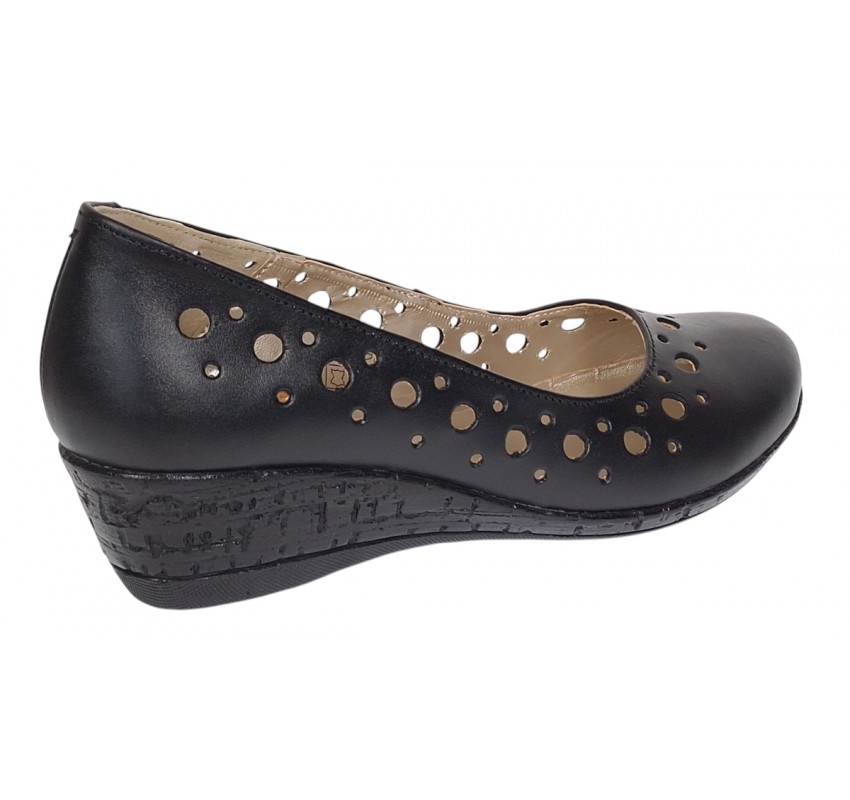 Pantofi dama, casual, din piele naturala negru box, cu platforma de 5 cm - MALTAN Pantofi dama, casual, din piele naturala negru box, cu platforma de 5 cm - MALTAN