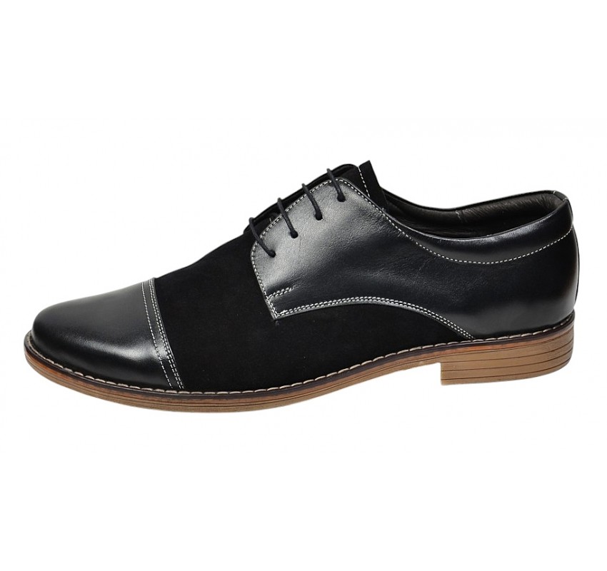 Pantofi barbati casual din piele naturala - Model Mario 1 Negru Pantofi barbati casual din piele naturala - Model Mario 1 Negru