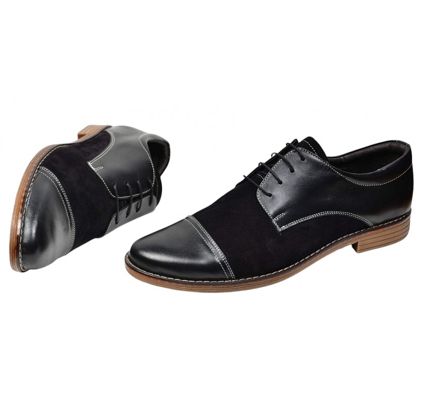 Pantofi barbati casual din piele naturala - Model Mario 1 Negru Pantofi barbati casual din piele naturala - Model Mario 1 Negru